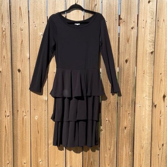 Take 50% OFF- LulaRoe Elegant Black Tiered Dress, Size-M - Picture 2 of 11